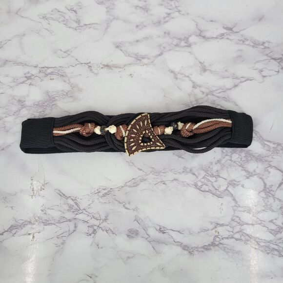 Black and Brown Beaded Headband Or Belt - Picture 2 of 14